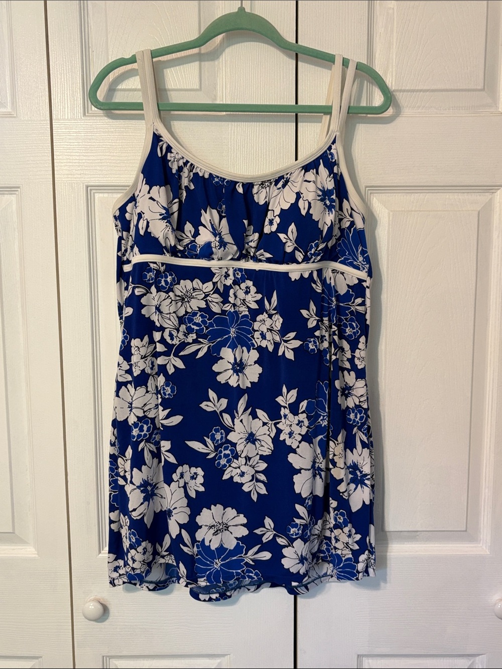 TWO Catalina One-Piece Swimdresses. Floral & geometric.